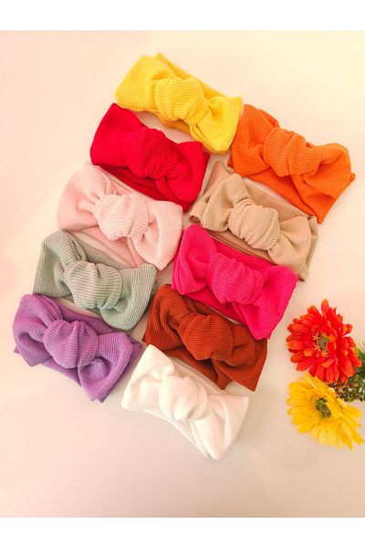 SeherBebeButik Комплект бандана за момиченце и дете от 10 части