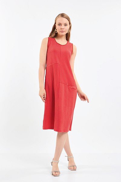 TheCatu Zero Sleeve Women's Coral Combed Cotton Dress / 8039