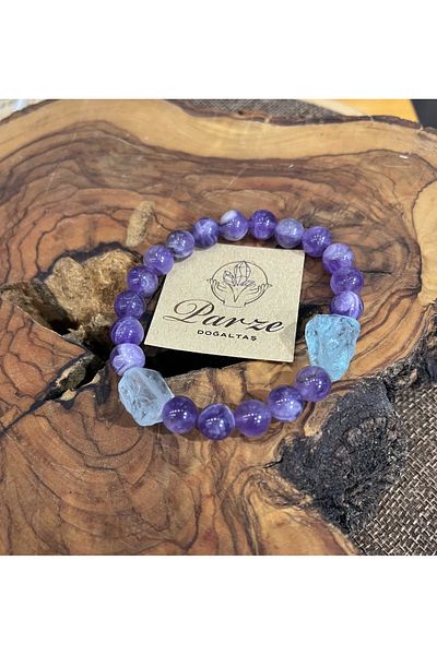 parze doğaltaş Amethyst Be Aquamarine (aquamarine) Bracelet