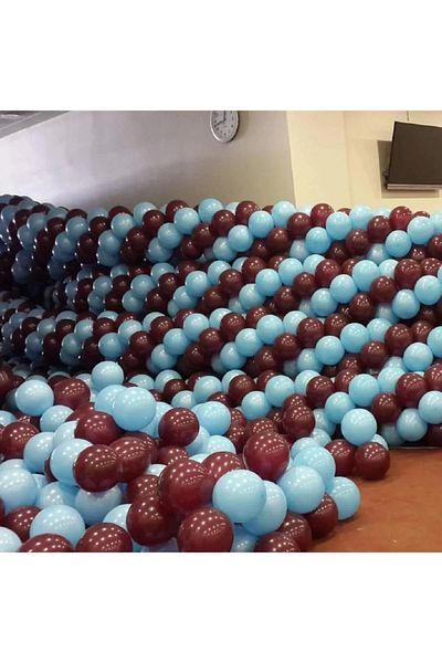 Party Fantasy 20 Pieces Shiny Metallic Shining Bright Burgundy and Blue Balloons