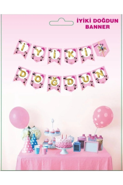 Party Fantasy Minnie Mouse Happy Birthday Text Birthday Party