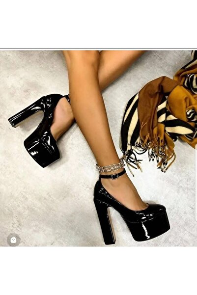 Tarz Topuklar Pantofi cu platforma din piele lacuita