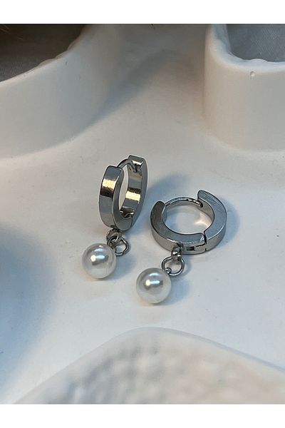 Yıldız Accessory Pearl Detailed Cut Earrings (Golden and Silver Colors)