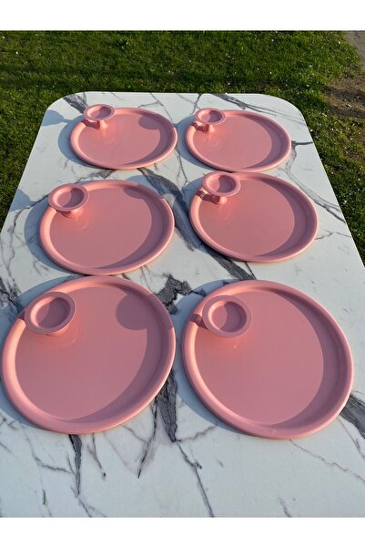 Mira züccaciye 2 Model 6-Piece Lilac Round Tray and 6-Piece Lilac Macaron Bow...