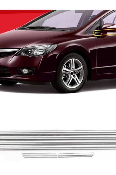 CarEste HONDA CIVIC FD6 2006-2011 MODELLER ARASI KROM CAM ÇITASI 6 PARÇA PASL...
