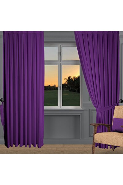 DECO Mor Ada Fon Perde Normal Pile (1'E 2,5 PİLE)