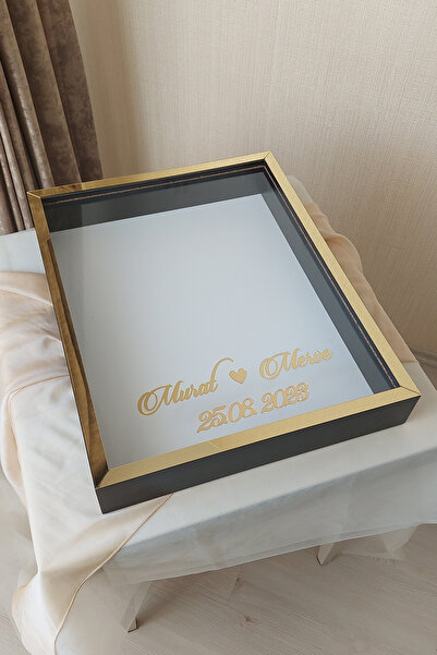 Verda Çerçeve 40x50 Cm Negru-auriu Deep Rose Memory Frame fără LED! Cutie de trandafiri