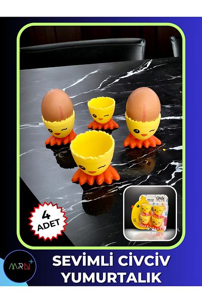 Mirvano 4 Cute Chick Egg Holders, Children's Egg Holders, Shelf Egg Holders