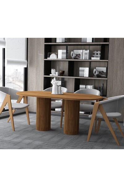 Seyvey Dizayn özel tasarım oval yemek masası 180*90 salon masa