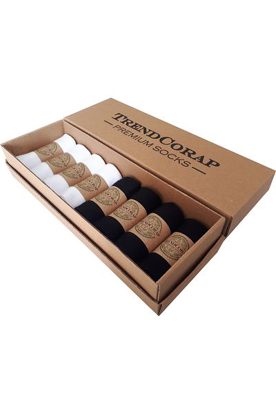 TrendCorap Premium Series 8 Pack Κάλτσες με κοντό αθλητικό μποτάκι από μπαμπού χωρίς ραφή