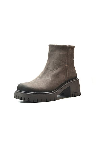 Beety Γυναικείες μπότες 804 Γνήσιο Δερμάτινο Nubuck Καφέ Χοντρή Σόλα
