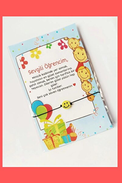 Emtory Home 5 Adet Sevgili Öğrencim Kartlı Emoji Bileklik - Karne Hediyesi - Sömestr Hediye