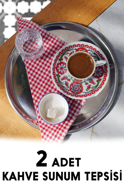 FİTHOME 2'li Çelik Sunum Tespsi Servis Tepsisi Kahve Sunum Tepsisi