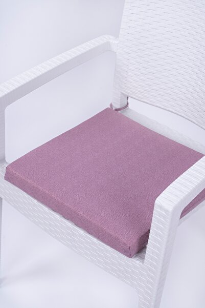 ALTINPAMUK Lilac Elsa Sponge Chair Cushion with Laces 40x42 Cm