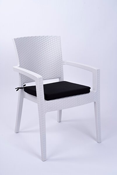 ALTINPAMUK Black Elsa Sponge Chair Cushion with Laces 40x42 Cm