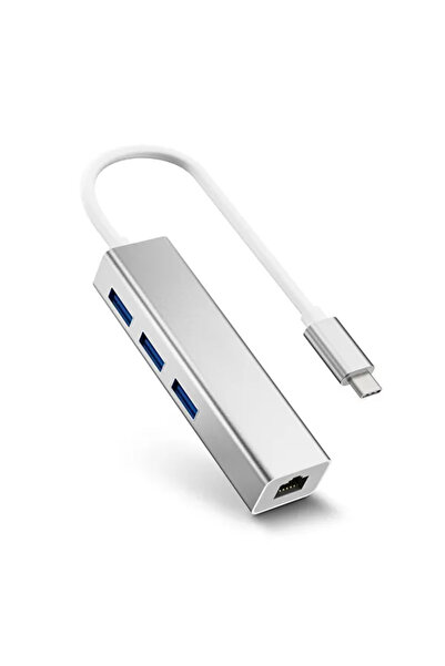 Grc Accessory Samsung Huawei Macbook Type C To Ethernet 3 Usb Çoklayıcı Çevirici Dönüştürücü Adaptör