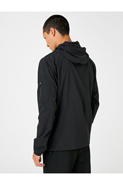 Koton Basic Oversize Sports Jacket with Hooded Zipper Detail