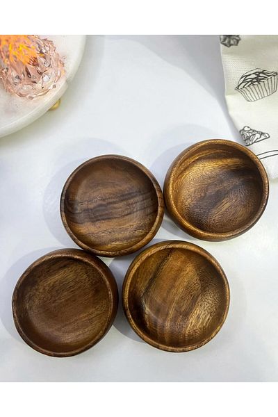 HBS Art Design Wooden Acacia Frame 4-Piece Round