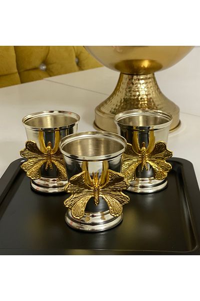 Elzemm store SILVER COLOR BUTTERFLY 3 PIECES ROSE BUCKET LUXURY