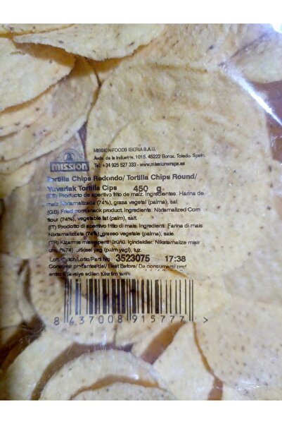 Mission Tortilla cipsi cihps cips yuvarlak 450 g