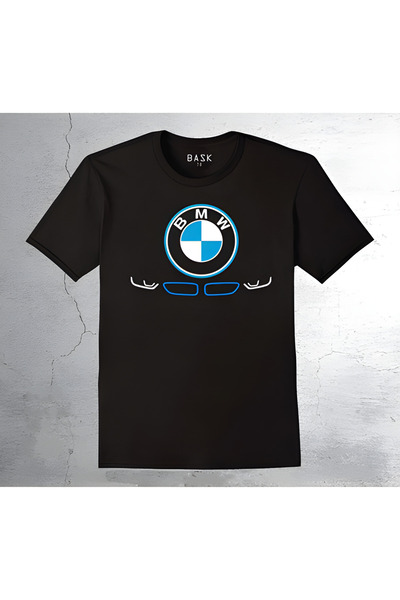 RYO FASHİON BMW LOGOLU BASKILI SİYAH KISA KOLLU Çocuk Tişört Unisex