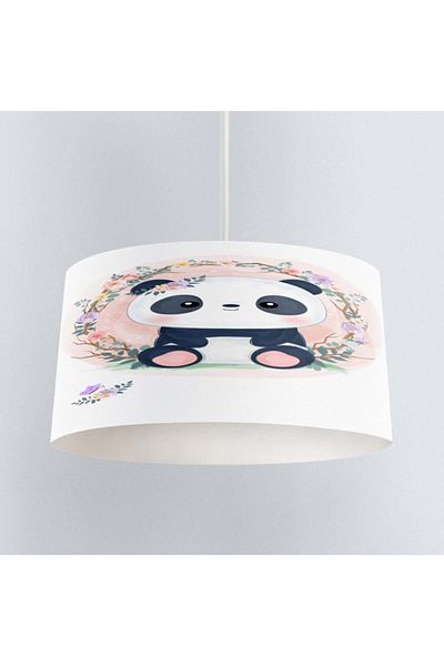 Else Halı Osso Pink Floral Panda Patterned Children's Baby Room Pendant Lamp Chandelier