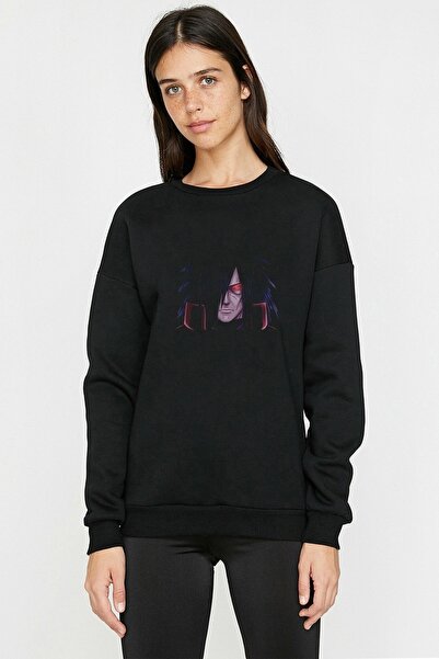 QIVI Мадара Наруто Аніме Принт Чорний Жіночий В'язаний Світшот З Довгими Рука...