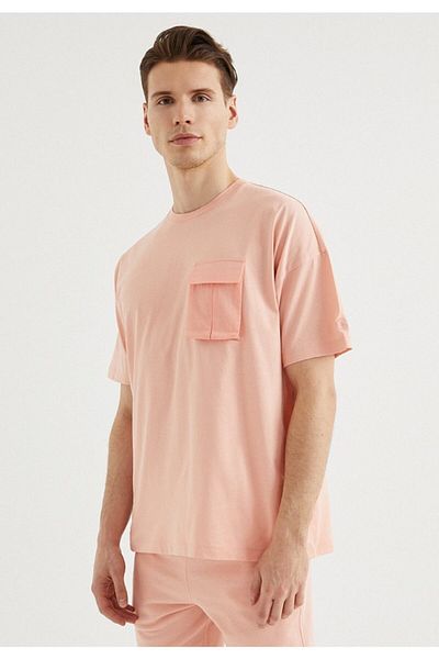 WESTMARK LONDON Ανδρικό μπλουζάκι με ροζ Oversize Fit Crew Neck Basic Vital Utility