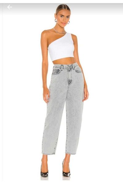 Nsb Tasarım Women's White Single Shoulder Crop