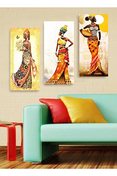 Nur Hediyelik Zenci Kadınlar Toplam Kapladıgı Alan Tablo 3'lü 60x120