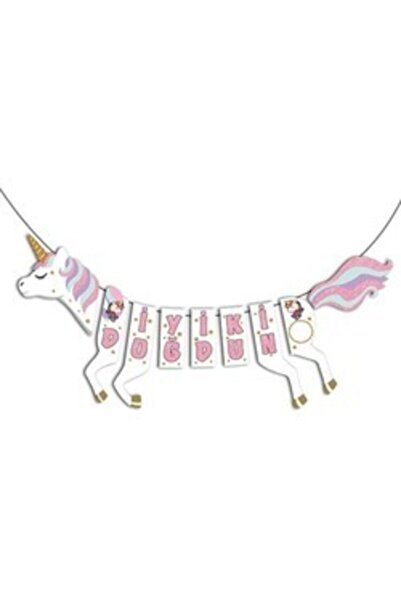 UNICORN Partisi Şekilli Iyi Ki Doğdun Flama