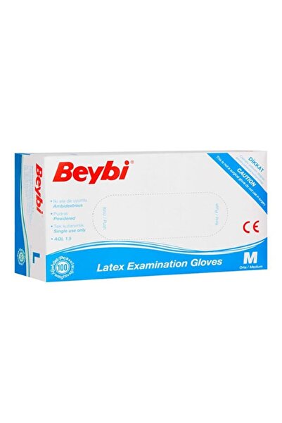 Beybi قفازات فحص مسحوق اللاتكس (م)