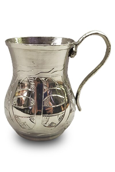 Genel Markalar Ekstra Kalın Ve Işlemeli Bakır Ayran Bardağı Içi Dışı Kalaylı