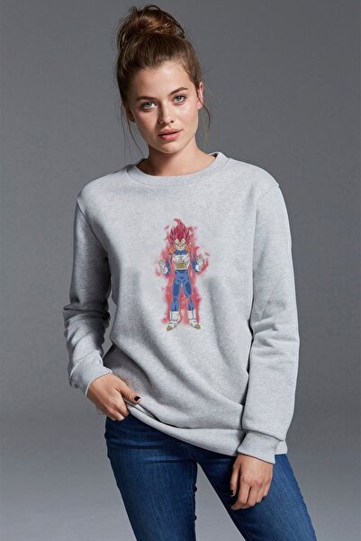 QIVI Anime Dragon Ball Super Električna Štampano Siva Ženska Pleteno Dukseric...