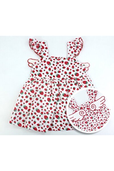 Genel Markalar Kız Melek Kanatlı Meyveli Bebek Elbise
