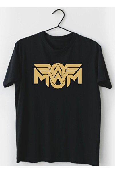 venüsdijital Δώρο για τη γιορτή της μητέρας Wonder Mom εμπριμέ μαύρο μπλουζάκι