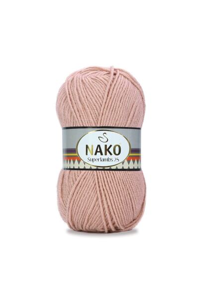 NAKO Superlambs 25 Yünlü El Örgü Ipi Renk Kodu: 11251 Pudra