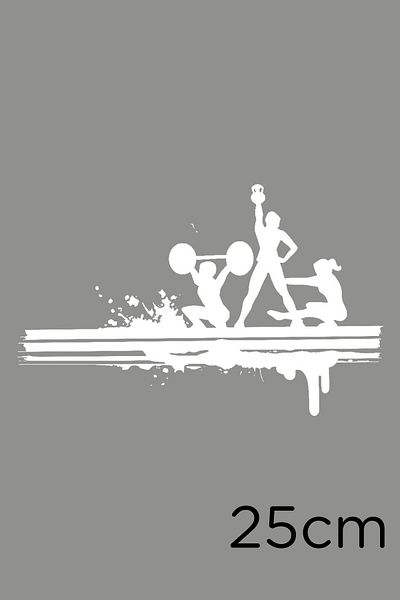 New Jargon Autocolant de perete Sportsmen on Splash Effect 25 Cm - Alb