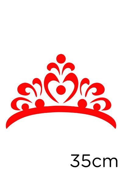 New Jargon Flower Pattern Shaped Princess Crown Sticker Pasting 35cm - Red