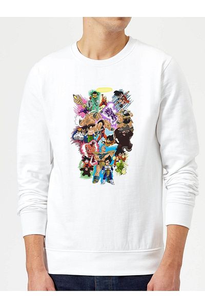 QIVI Hanorac tricotat pentru bărbați, cu mânecă lungă, cu imprimeu Dragon Ball Adventures Of Goku