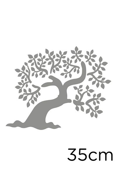 New Jargon Lotus Flower Tree Motif Sticker Sticking 35cm - Gray