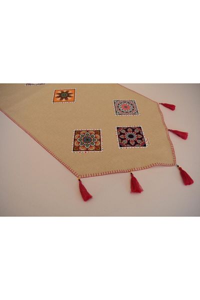 HALATÇI HOME Μπεζ έθνικ μοτίβο Runner Hh045