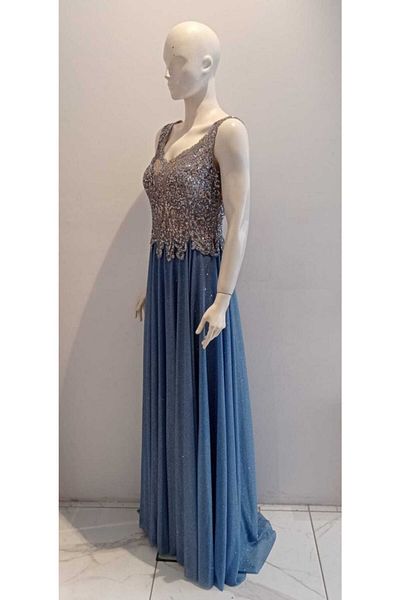 Saygın Rochie de seară din țesătură strălucitoare cu croială evazată pentru femei