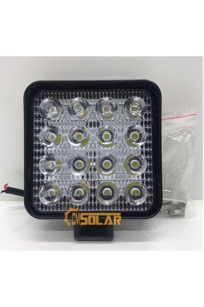 cm solar Çalışma Sis Lambası Kare 16 Led 48 Watt