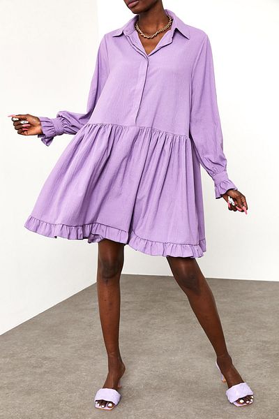 XHAN Kleid - Lila - A-Linie