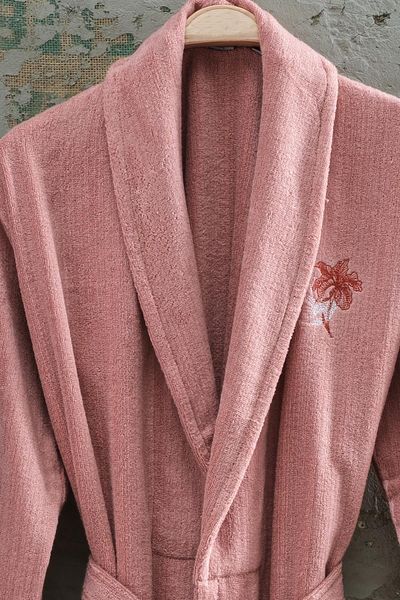Upline Rise L/xl Women's Cotton/modal Extra Soft Shawl Robe Set (L/XL 55X85) - Dark Salmon