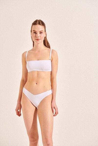 Beach&Beyond Kadın Beyaz Straplez Bikini Üstü