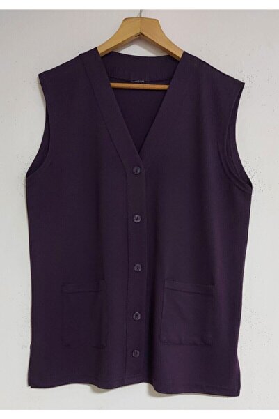 NACAR STORE Mother's Vest - Plum Colored, Combed Cotton Pocket, Summer