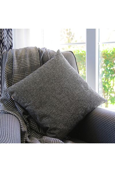 HOMİNG Gray Patterned Padded Throw Pillow