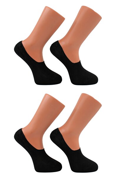 DAYCO Висококачествени безшевни черни мъжки бамбукови балерини, чифт от 4 броя (НЕВИДИМИТЕ ЧОРАПИ)